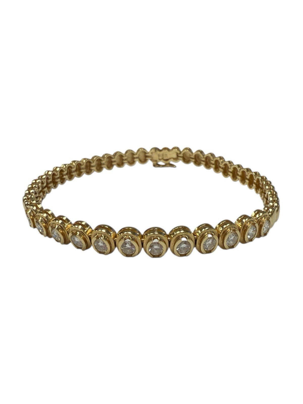 14k Yellow Gold 1.18ctw Diamond Tennis Bracelet 6.875 in