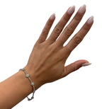 2.25ctw Diamond Cluster Tennis Bracelet 14kt White Gold 7.25in