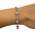 2.25ctw Diamond Cluster Tennis Bracelet 14kt White Gold 7.25in