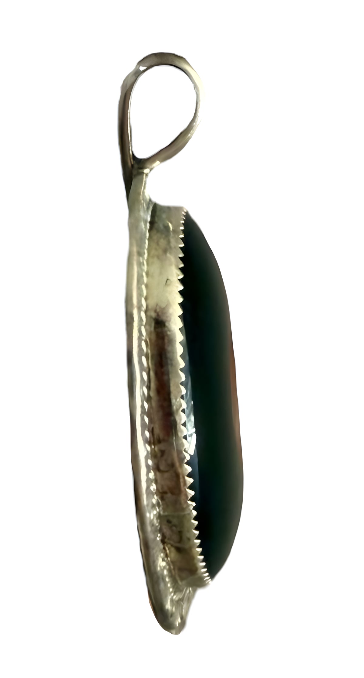 Vintage Sterling Silver Black Onyx Oval Pendant Signed PM 23.6g
