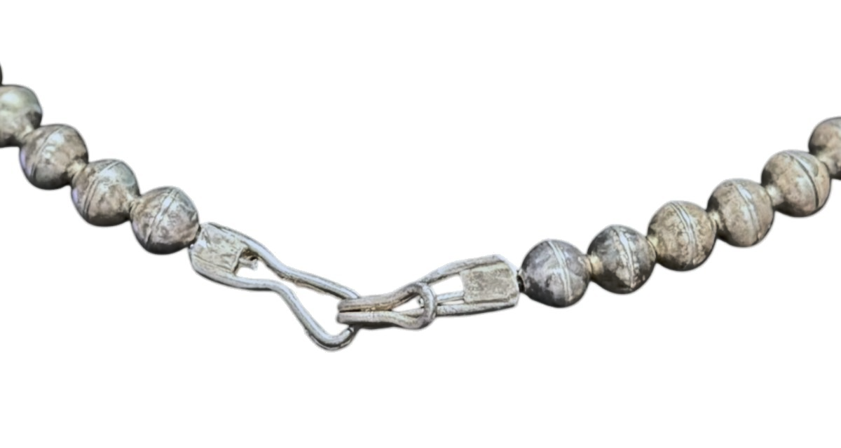 Vintage Navajo Sterling Silver 75.5g Signed Necklace Royston Turquoise Pendant