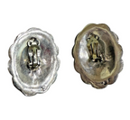 Vintage Sterling Turquoise Concho Clip-On Earrings Navajo Style BF