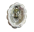 Vintage Sterling Turquoise Concho Clip-On Earrings Navajo Style BF