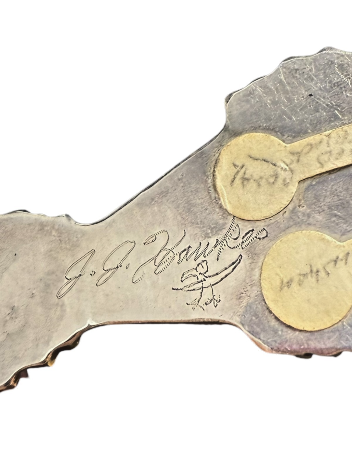 Vintage Navajo J.J. Kowith Sterling Silver Coral Turquoise Pendant Necklace 89g