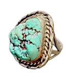 Vintage Sterling Silver Turquoise Statement Ring – Size 6.5, Signed WE, Handcraf