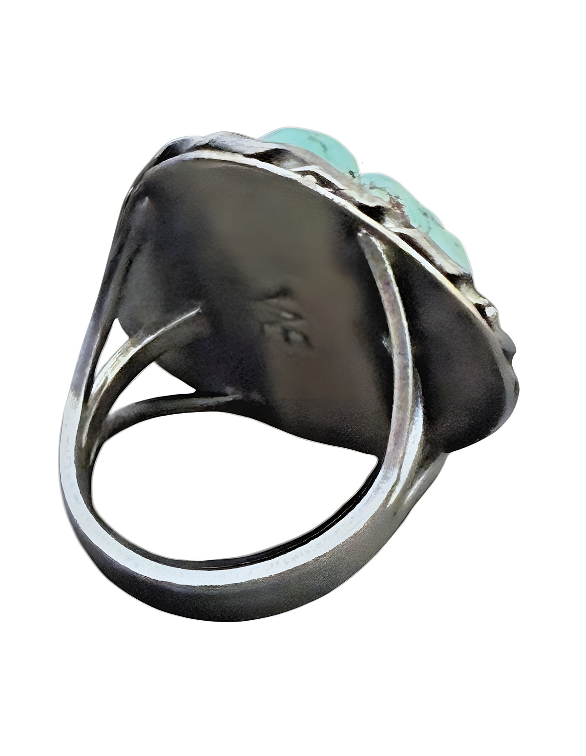 Vintage Sterling Silver Turquoise Statement Ring – Size 6.5, Signed WE, Handcr