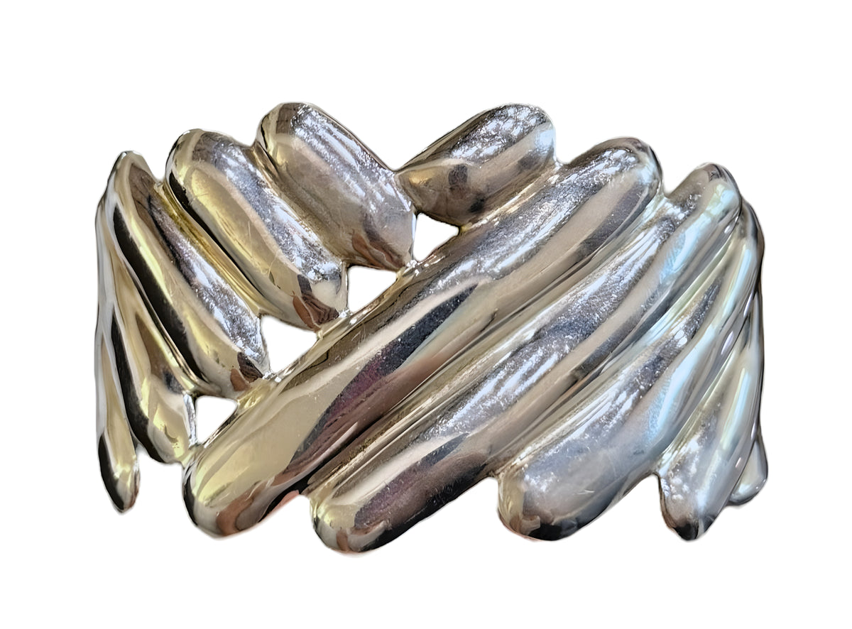 Vintage Taxco Mexico Sterling Silver 925 TB-17 RB Cuff Bracelet 49.6g