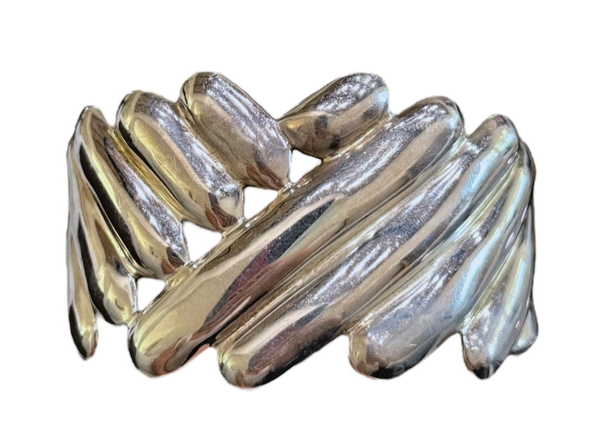 Vintage Taxco Mexico Sterling Silver 925 TB-17 RB Cuff Bracelet 49.6g