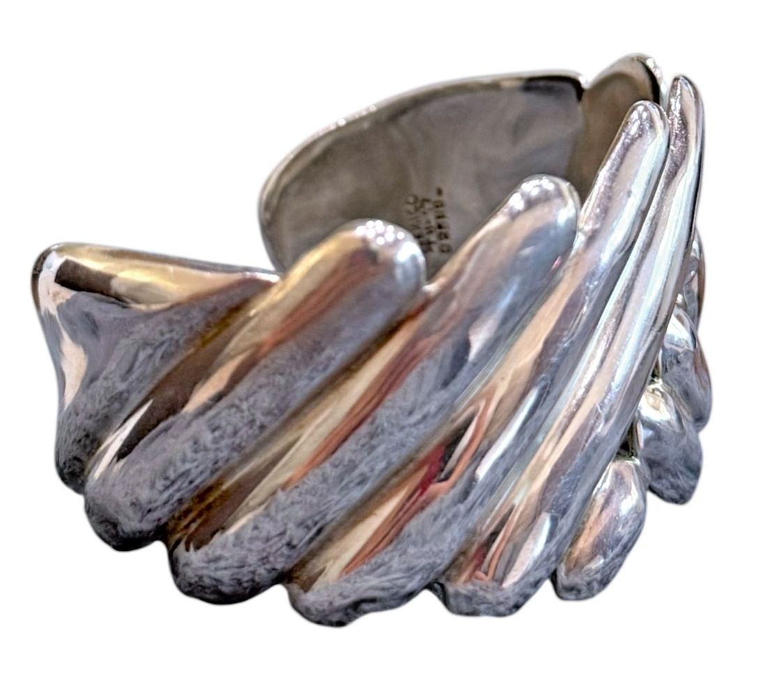 Vintage Taxco Mexico Sterling Silver 925 TB-17 RB Cuff Bracelet 49.6g