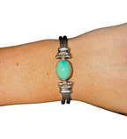 EXEX Claudia Agudelo 925 Sterling Silver Turquoise Bracelet 28.9g, 8.25" L