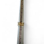 Vintage 925 Sterling & 14K Gold Panther Band Ring Size 8.5,  12.8g