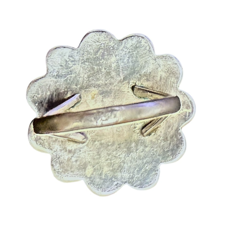 Vintage Sterling Silver Navajo Flower Ring - Size 7