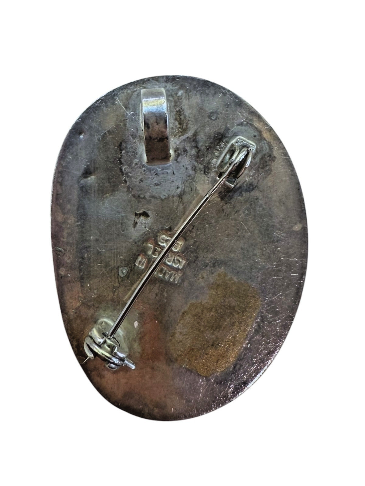 Vintage Sterling Silver 925 Eilat Stone Pendant Brooch 41mm