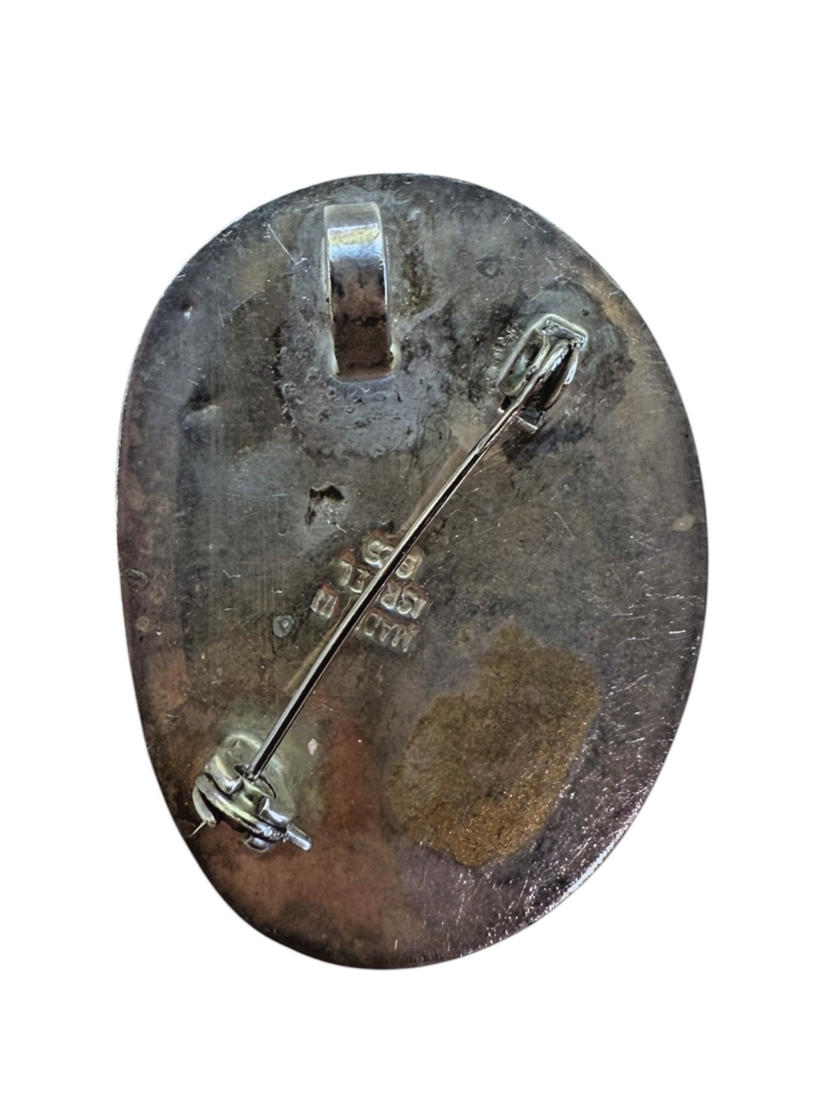 Vintage Sterling Silver 925 Eilat Stone Pendant Brooch 41mm