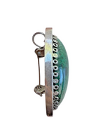 Vintage Sterling Silver 925 Eilat Stone Pendant Brooch 41mm