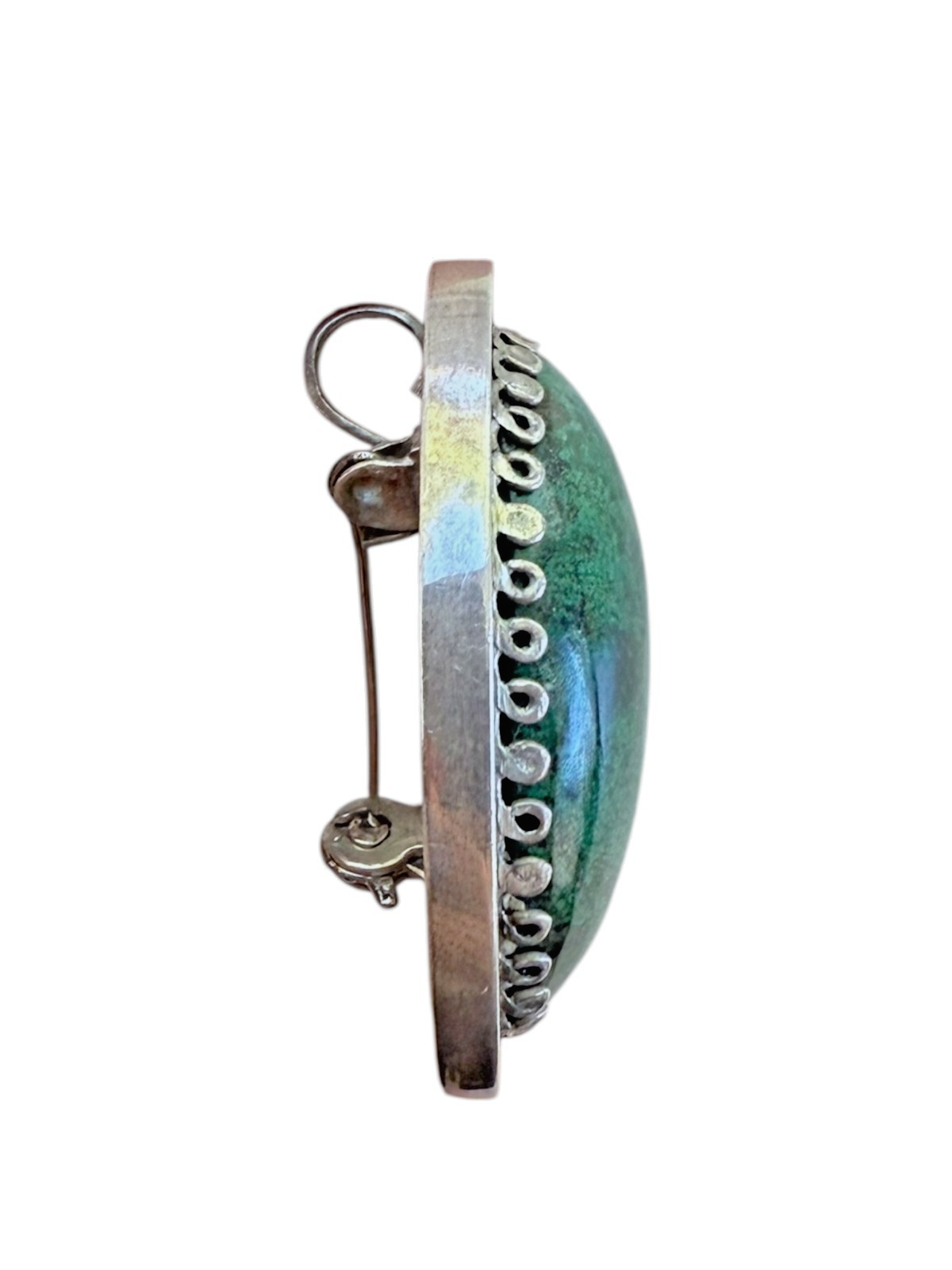 Vintage Sterling Silver 925 Eilat Stone Pendant Brooch 41mm