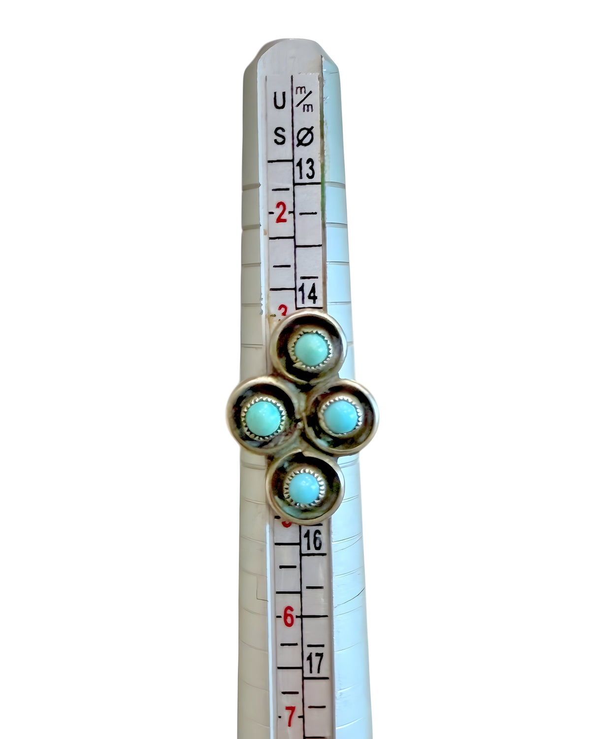 Vintage Sterling Silver Turquoise Cluster Ring Size 4 ~ 4.0 g Southwestern Boho