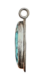 Vintage Navajo Style Sterling Silver Turquoise Pendant 8.1g