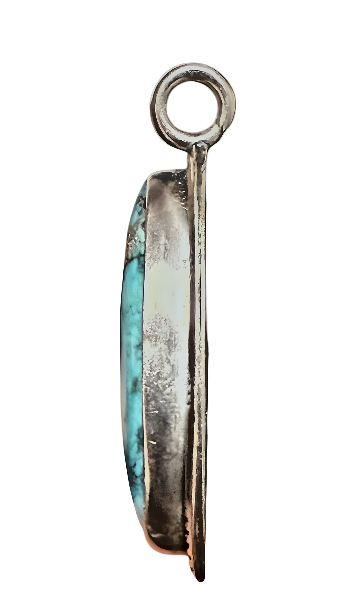 Vintage Navajo Style Sterling Silver Turquoise Pendant 8.1g