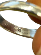 Zenith Sterling Silver & 14K Gold Band Ring w/ Green Stone Size 8