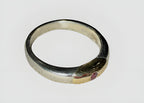 Vintage Sterling Silver & 14K Gold Ring Ruby Gemstone Inlay Band Size 8, 4.4g