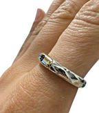Zenith Sterling Silver & 14K Gold Band Ring w/ Black Stone Size 8