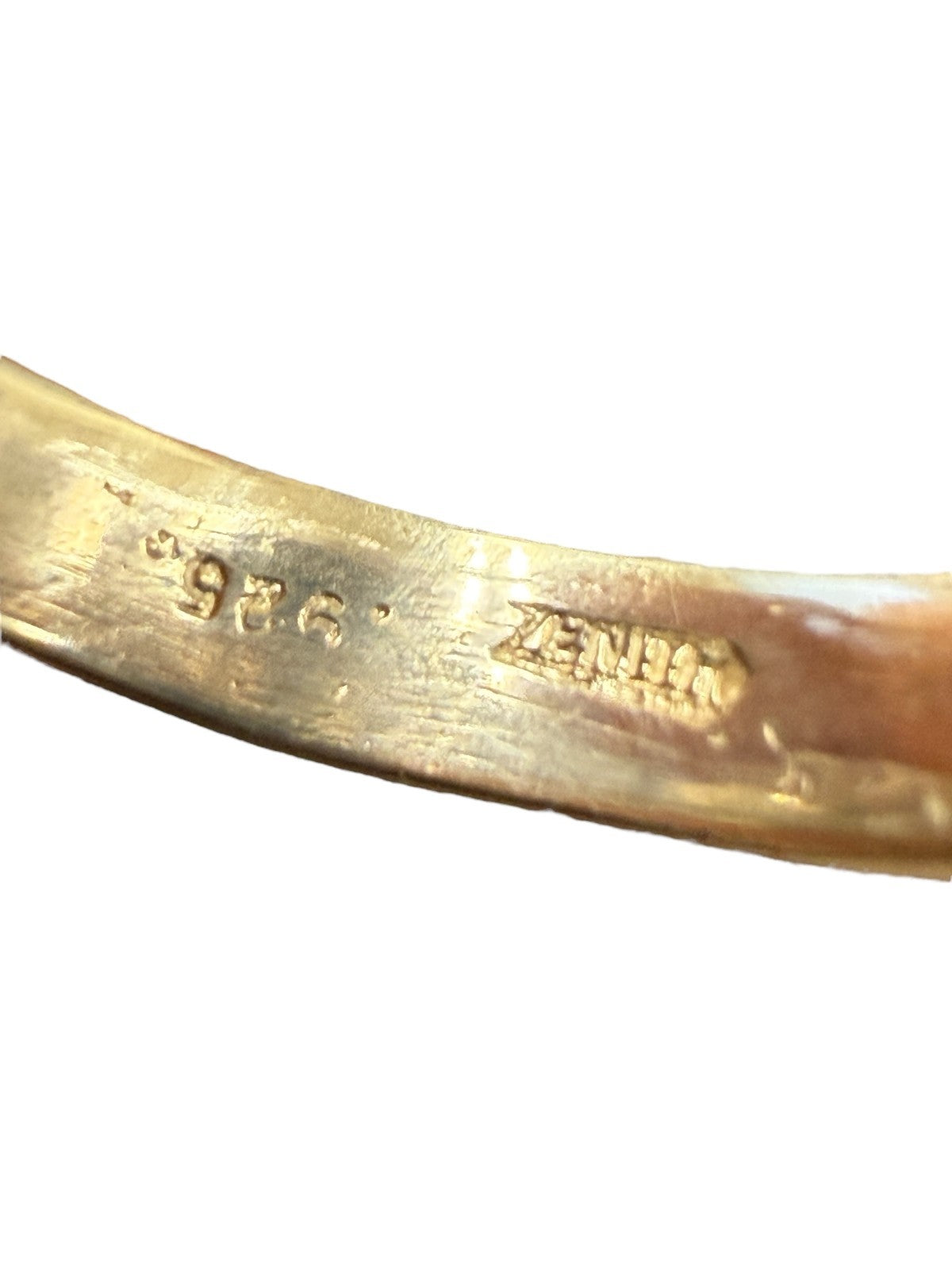 Zenith Sterling Silver & 14K Gold Band Ring w/ Black Stone Size 8