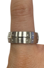 Tiffany & Company 18k White Gold Streamerica Men’s Wedding Band 8mm, Size 10