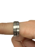 Tiffany & Company 18k White Gold Streamerica Men’s Wedding Band 8mm, Size 10