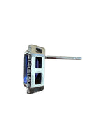 14k White Gold Emerald Cut Tanzanite Diamond Earrings