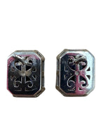 14k White Gold Emerald Cut Tanzanite Diamond Earrings