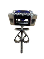 14k White Gold Emerald Cut Tanzanite Diamond Earrings