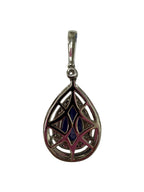 18k White Gold Tear Drop Pendant With Tanzanite And Diamond