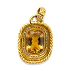 David Yurman Albion Pendant 18K Yellow Gold Citrine Diamond Enhancer Charm