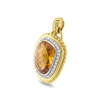 David Yurman Albion Pendant 18K Yellow Gold Citrine Diamond Enhancer Charm