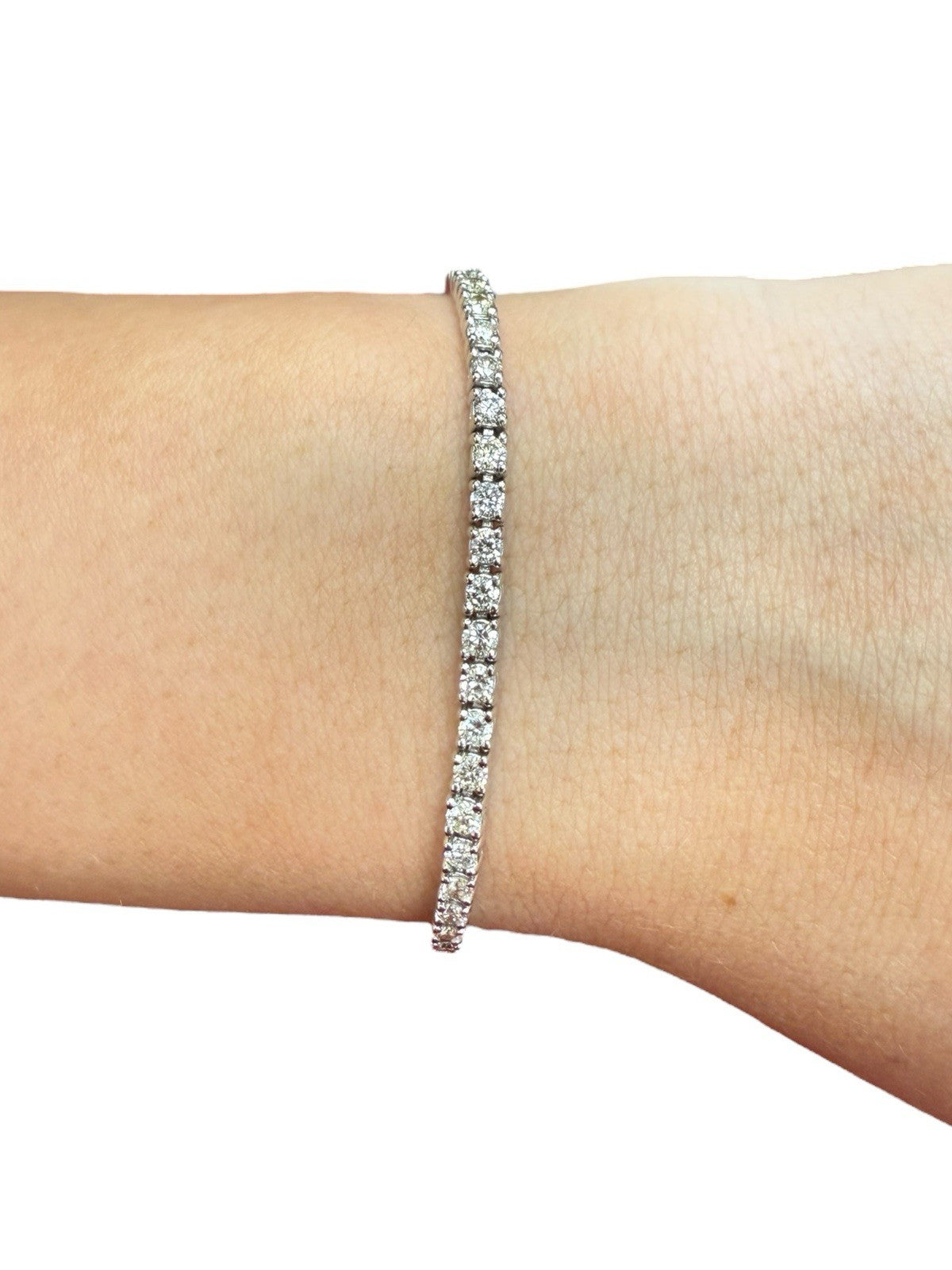 14k White Gold Diamond Tennis Bracelet