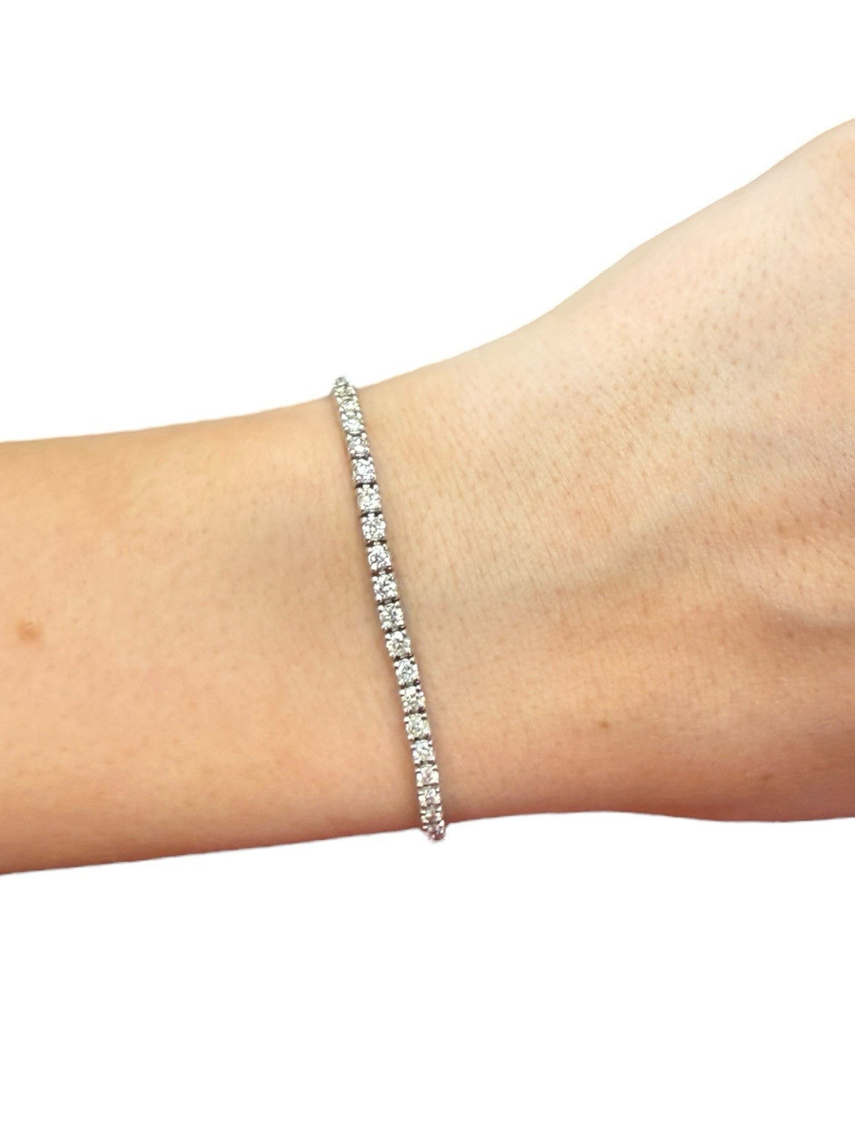 14k White Gold Diamond Tennis Bracelet