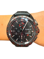 TAG Heuer Carrera Calibre 16 Chronograph Black Dial Black Rubber-CBB2080