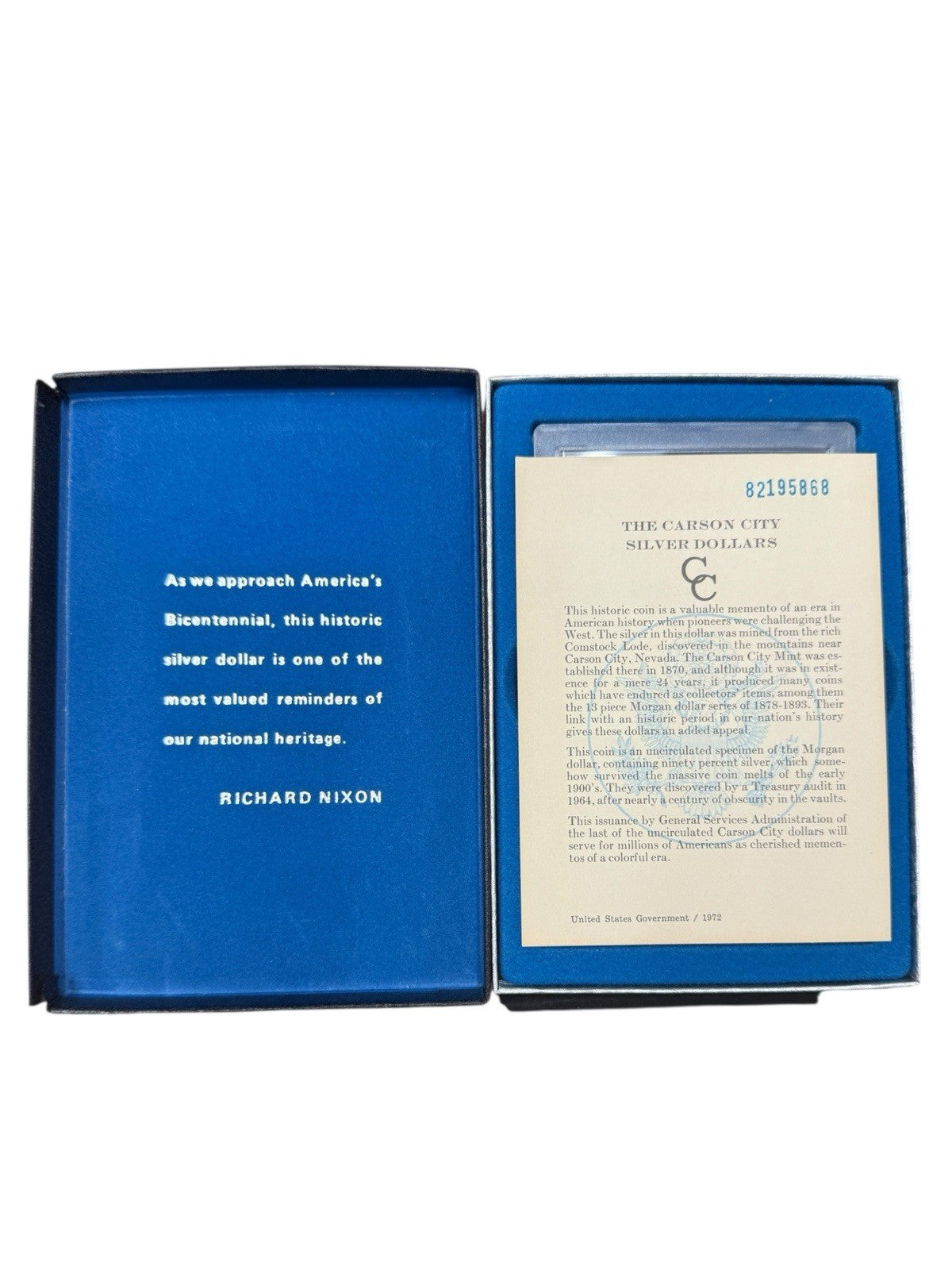 1884-CC Morgan Carson City Silver Uncirculated Box Included and Certificate