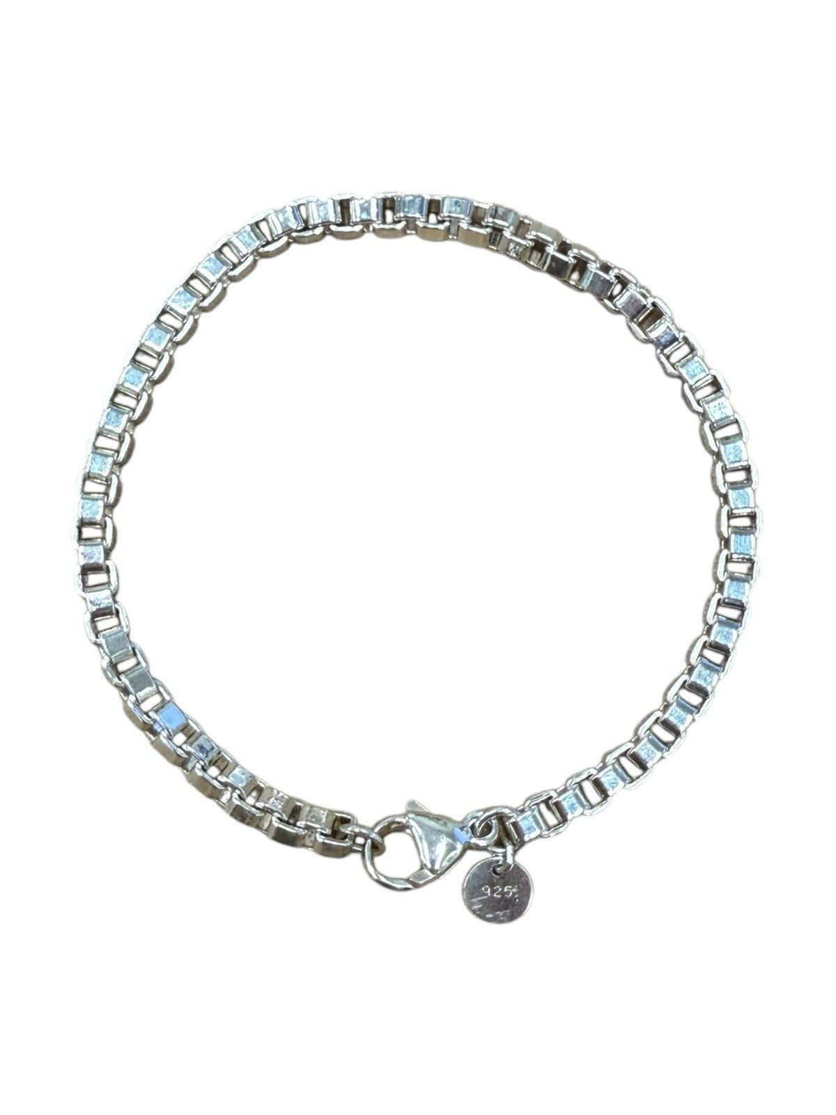 Tiffany & Co. Sterling Silver 925 Venetian Box Link Bracelet 7.5"