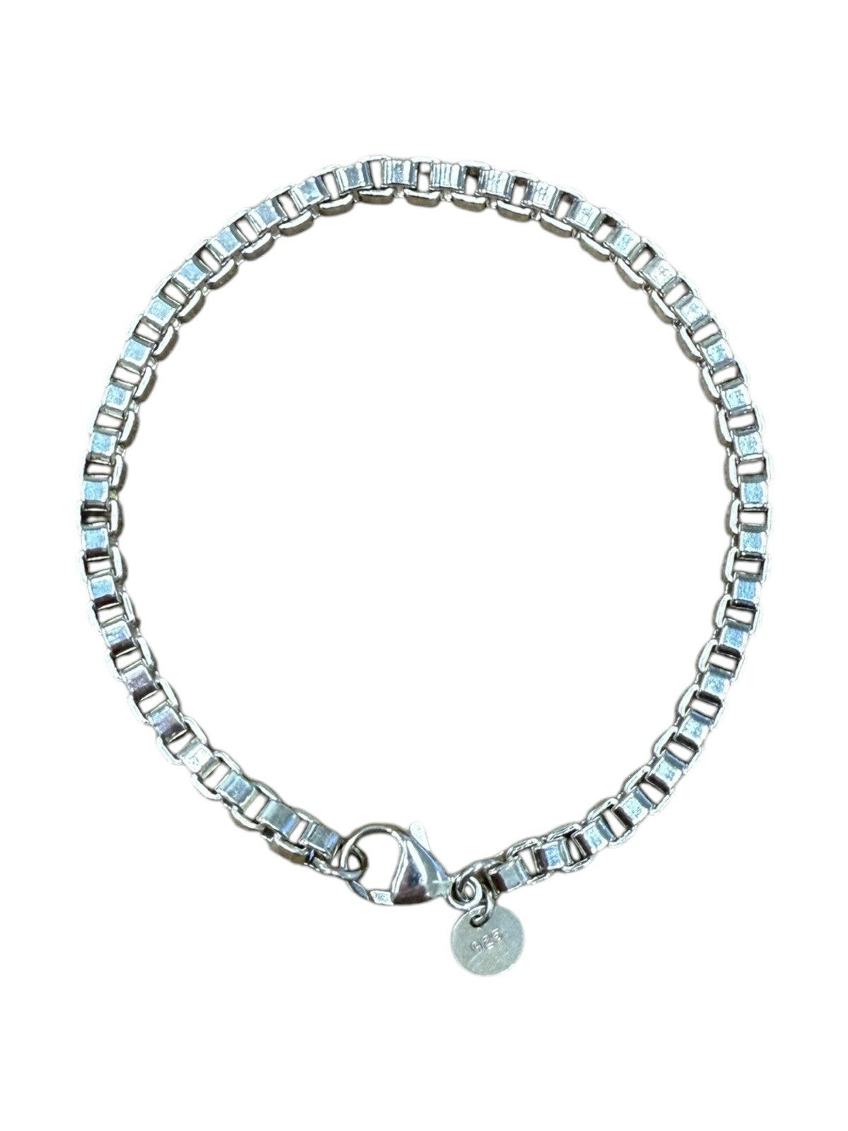 Tiffany & Co. Sterling Silver 925 Venetian Box Link Bracelet 7.5"