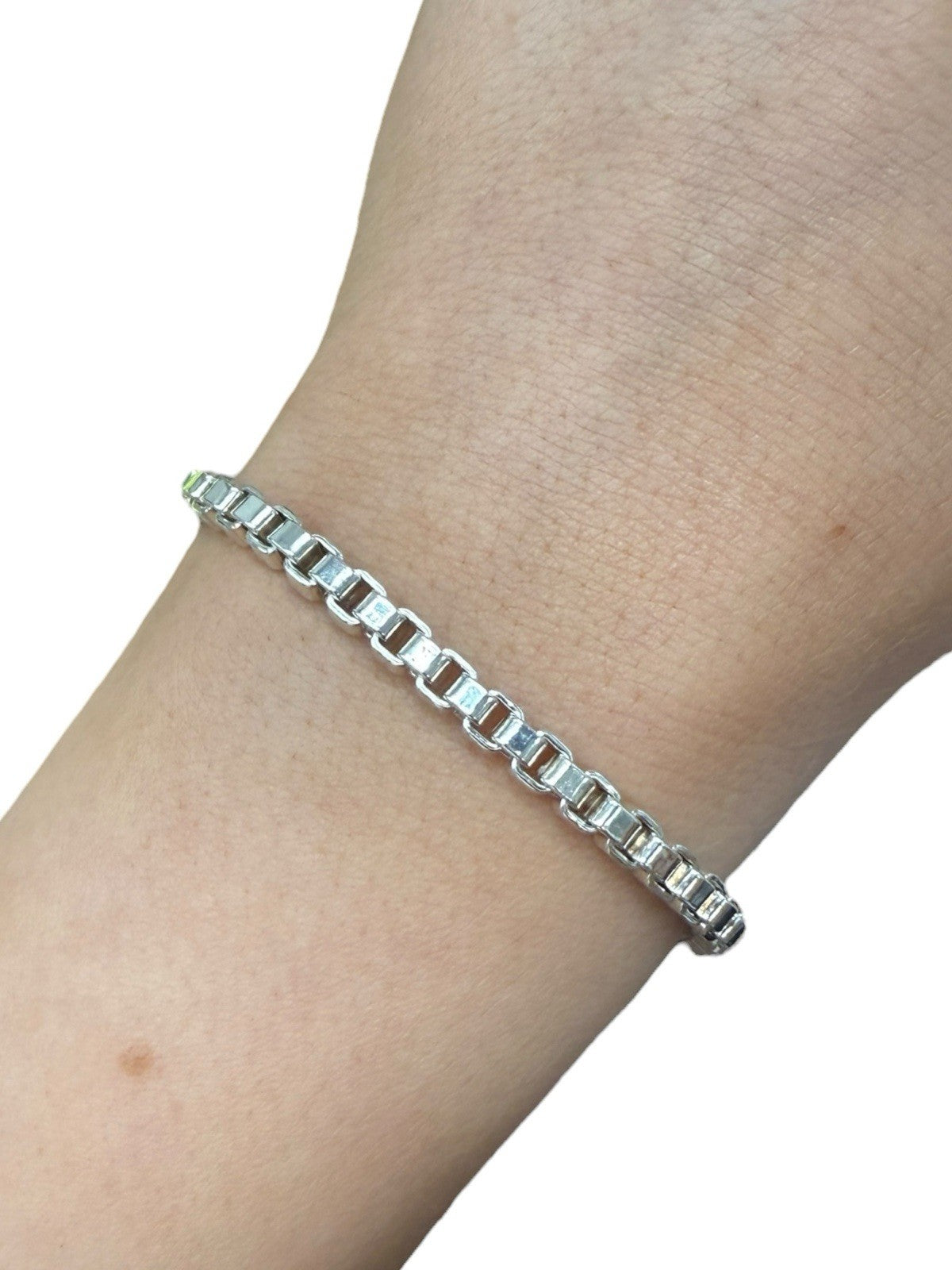 Tiffany & Co. Sterling Silver 925 Venetian Box Link Bracelet 7.5"