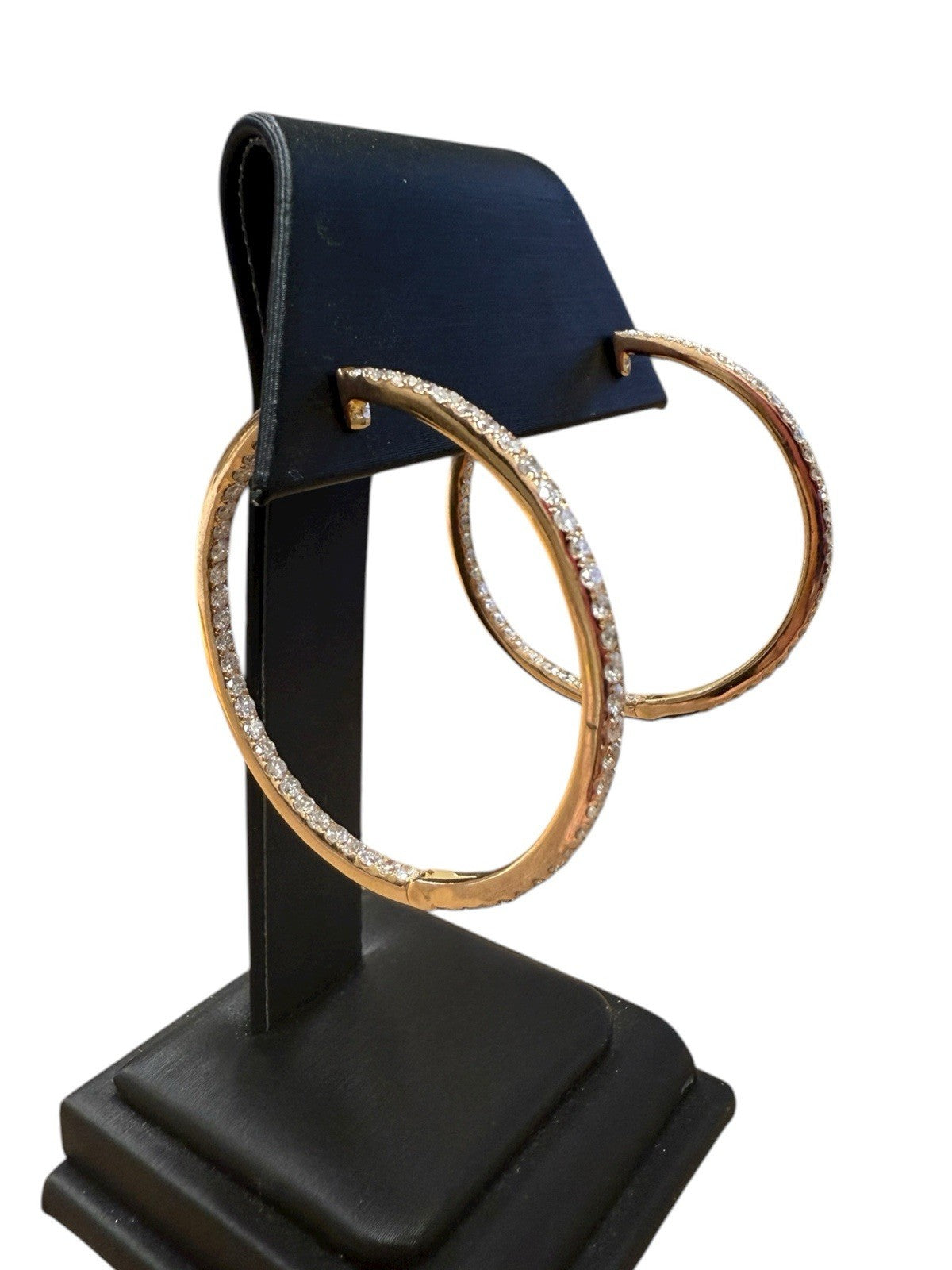 14k Rose Gold Inside Out Diamond Earrings