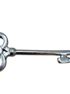 Tiffany & Co 18K White Gold & Diamond Crown Key Pendant Necklace 17”