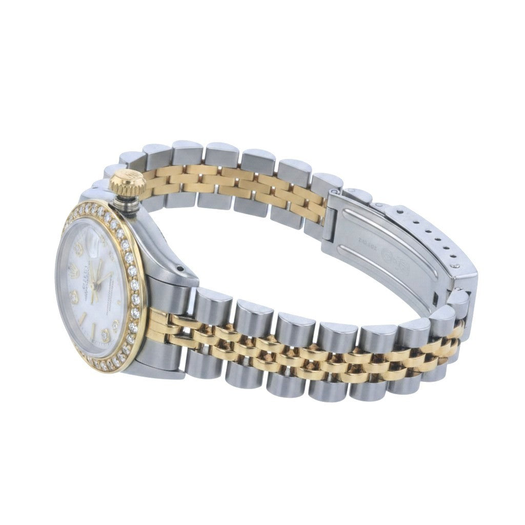 Rolex Two-Tone 18K Gold Oyster Perpetual Ref. 67193 Diamond Bezel & MOP Dial