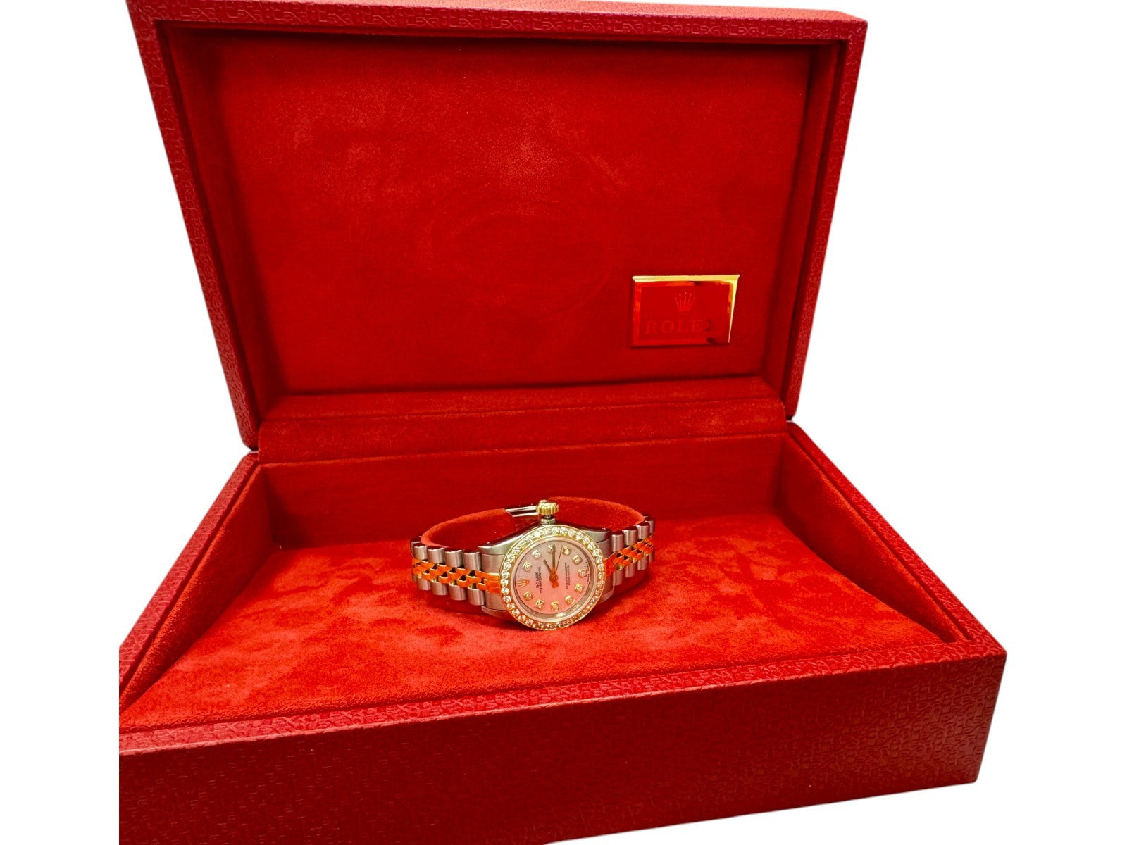 Rolex Two-Tone 18K Gold Oyster Perpetual Ref. 67193 Diamond Bezel & MOP Dial