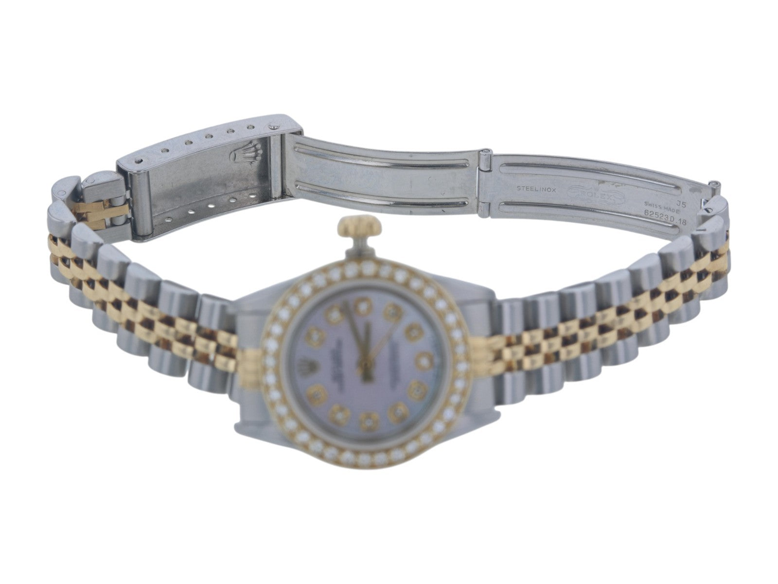 Rolex Two-Tone 18K Gold Oyster Perpetual Ref. 67193 Diamond Bezel & MOP Dial