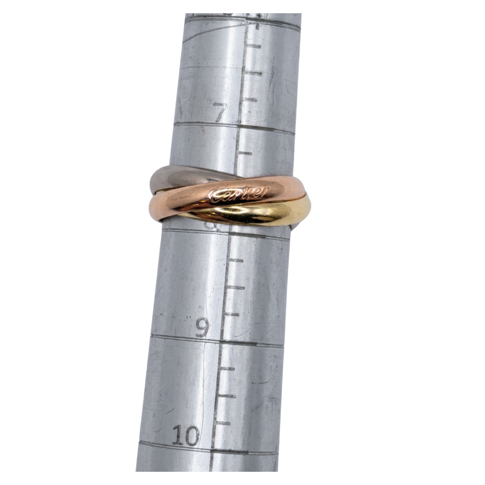 Cartier Trinity Rolling Ring 18k Yellow Rose & White Gold