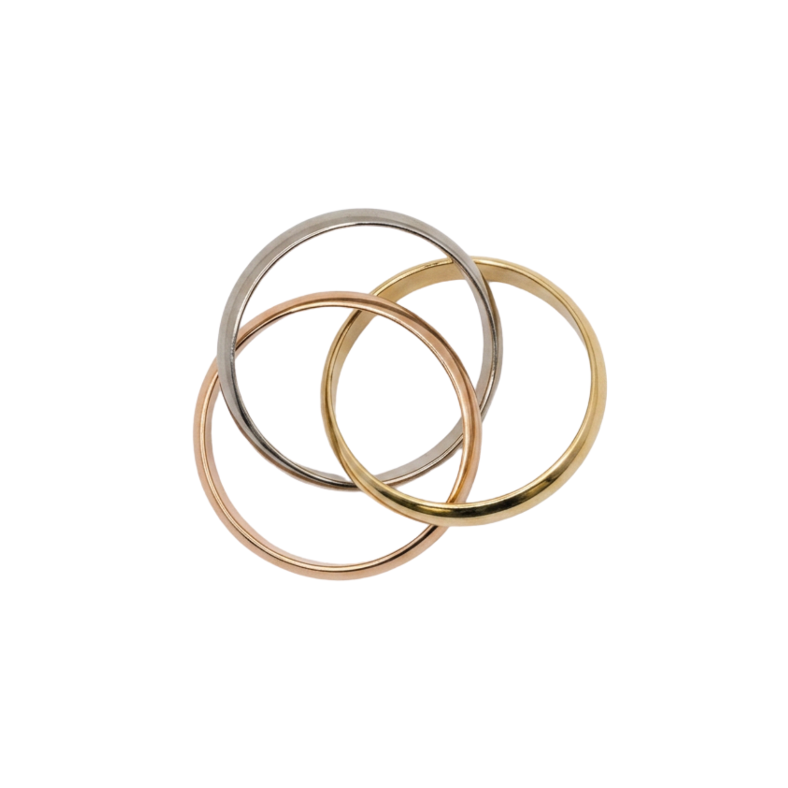 Cartier Trinity Rolling Ring 18k Yellow Rose & White Gold