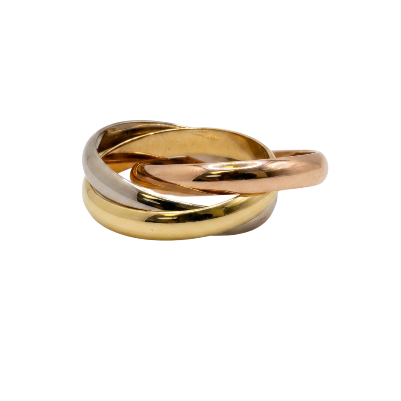 Cartier Trinity Rolling Ring 18k Yellow Rose & White Gold